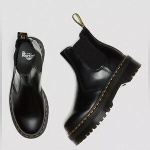 Dr. Martens 2976 Quad Polished Smooth Leather Platform Chelsea Boots W 10 M 9